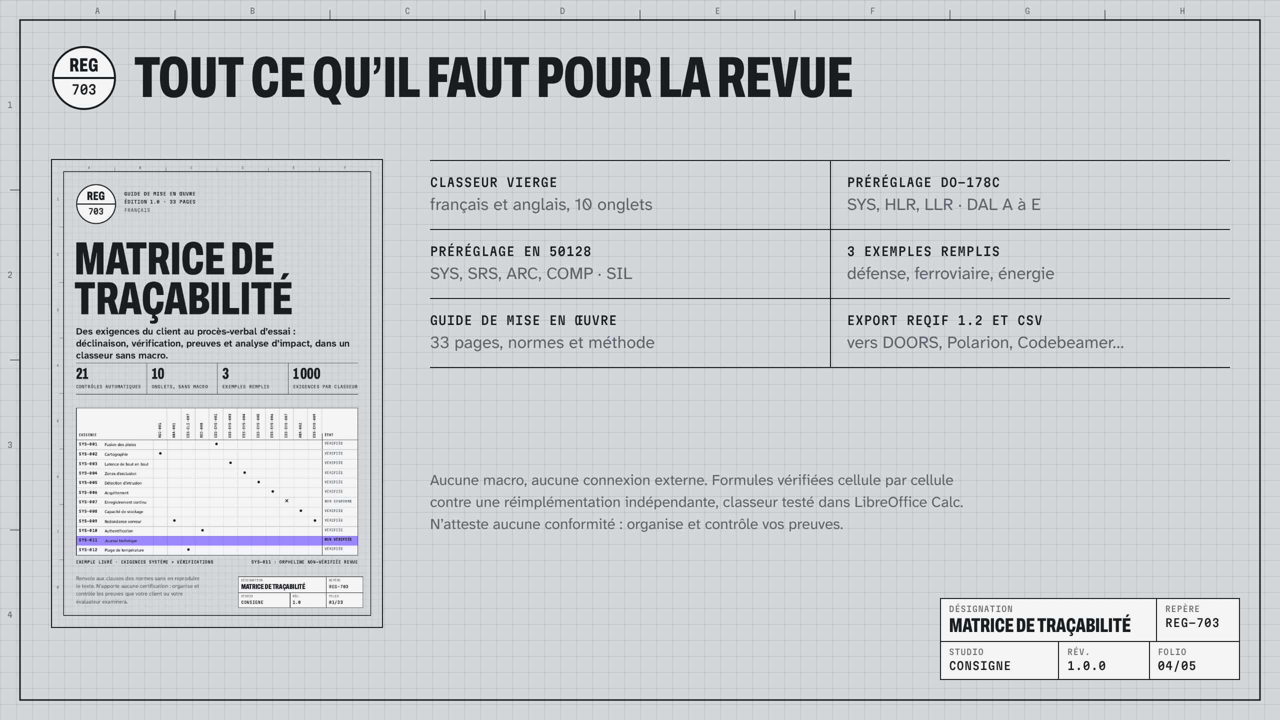 Matrice de traçabilité : visuel 4
