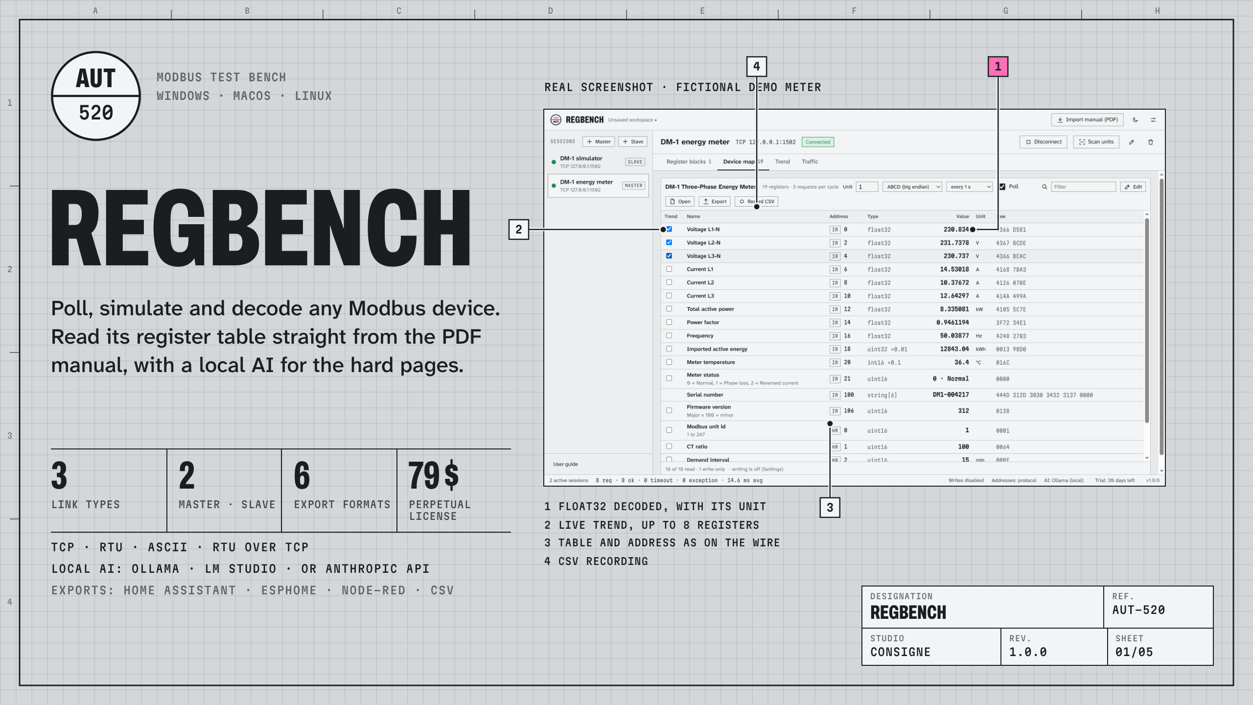 Regbench : visuel principal